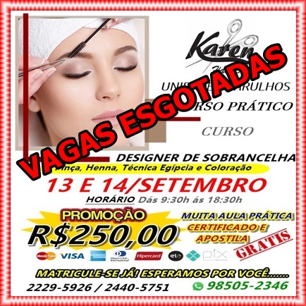 VAGAS ESGOTADAS DESIGNER SETEMBRO