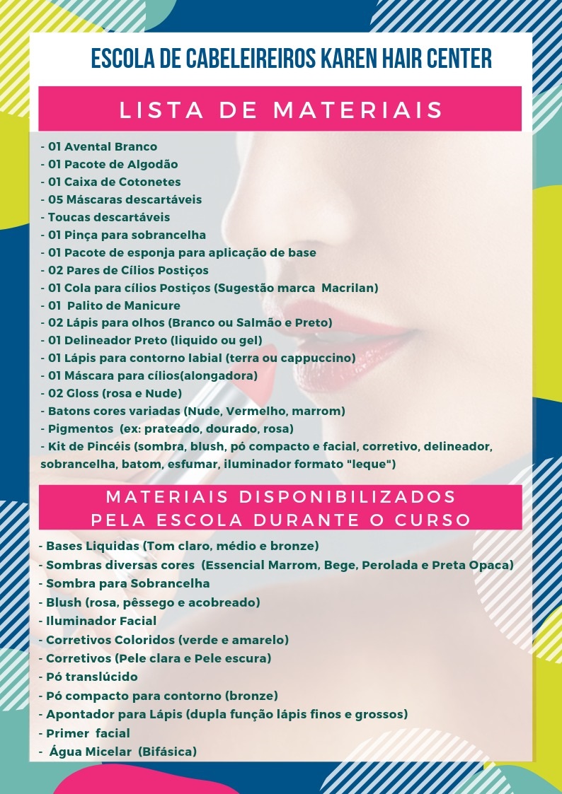 MAQUIAGEN LISTA DE MATERIAL